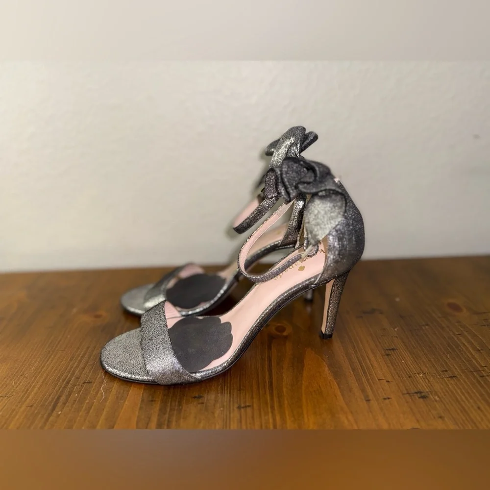 Kate‎ Spade Women's Silver Iris Patent Ankle Strap Heels- Size 6